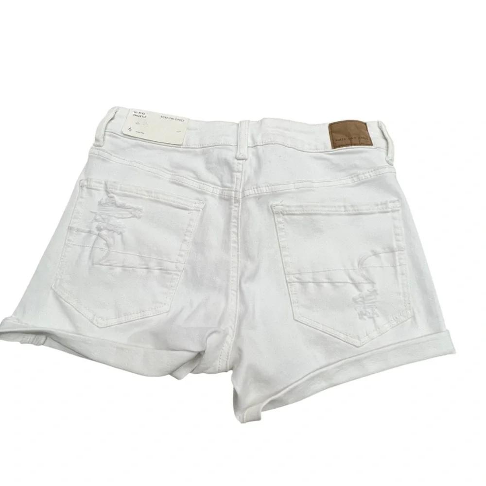 American Eagle High Rise Shortie Taille Haute Next Level White Shorts Size 6